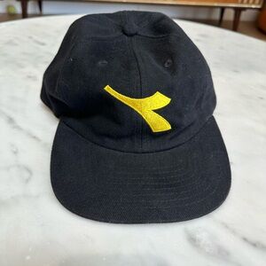 Vintage 1990s Diadora Black and Yellow Baseball Hat